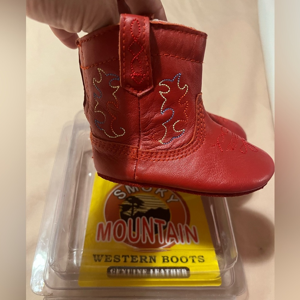 Red baby smoky mountain leather soft boots